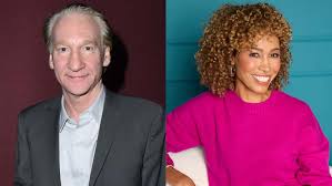 Sage Steele and Bill Maher