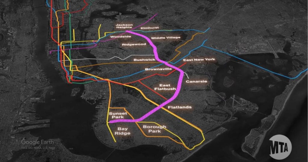 Interborough Express Route Map